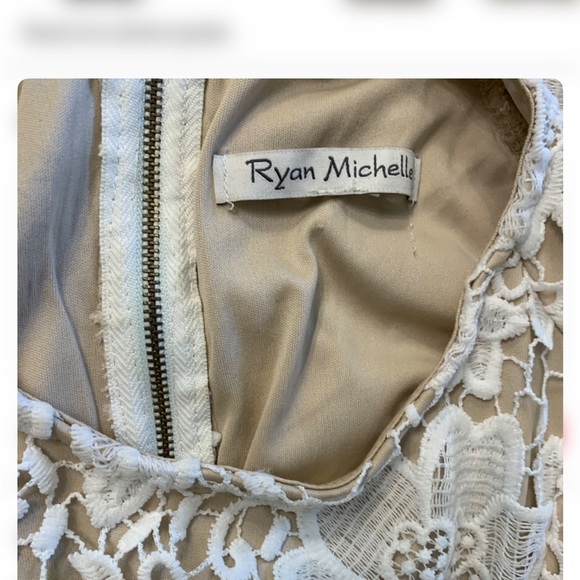 Fairy Coquette Chic Floral Lace Midi Dress in Cream Juniors size XL - Picture 2 of 9